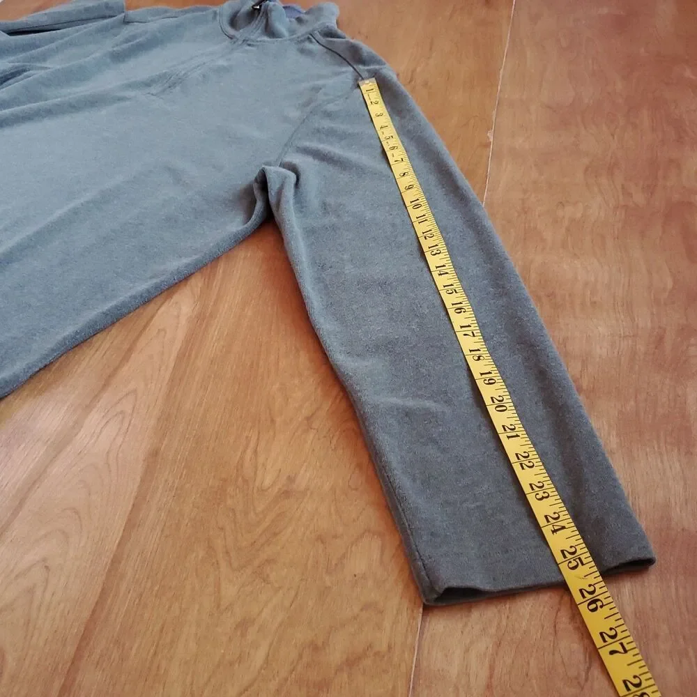 J Crew 1/4 Zip Pullover Mens XL 100% Cotton Sueded Jersey Green Long Sleeve 2007